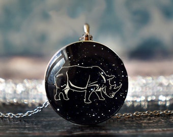 rhino pendant , rhino jewelry , rhinoceros necklace , silver rhino pendant , rhino gifts