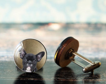 boutons de manchette de bouledogue , boutons de manchette de chien , cadeaux de bouledogue français , cadeaux frenchie , cadeau d’amoureux de frenchie