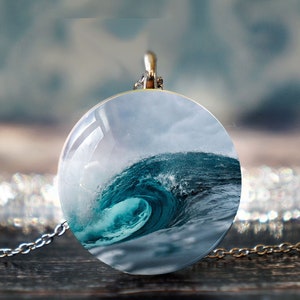 nautical necklace , wave necklace , nautical jewelry , wave jewelry , surfer jewelry , ocean pendant