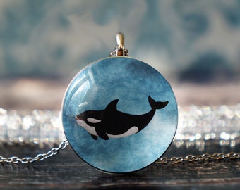 whale necklace , killer whale , whale pendant , orca pendant , orca jewelry , killer whale pendant , orca gift , killer whale gift