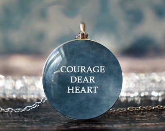 cs lewis , cs lewis quote , courage dear heart , courage jewelry , graduation gift , narnia necklace , narnia jewelry , motivational