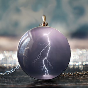 lightning pendant , thunderbolt necklace , lightning charm , lightning jewelry , thunder necklace ,