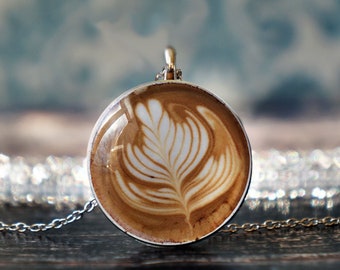 coffee lover gift , coffee jewelry , coffee pendant , coffee necklace
