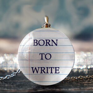 cadeau voor schrijver, schrijver sieraden, writer's ketting, cadeau voor auteur, schrijver hanger, schrijvers ketting, auteur ketting