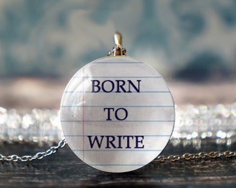 gift for writer , writer jewelry , writer&#39;s necklace , gift for author , writer pendant , writers necklace , author necklace