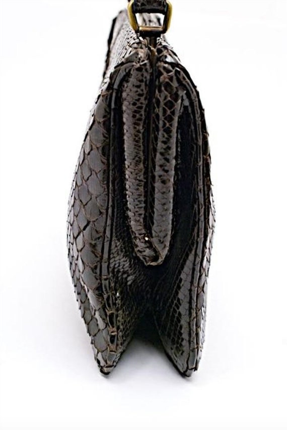 Vintage Dries Van Noten Snakeskin Leather Lady Ba… - image 4