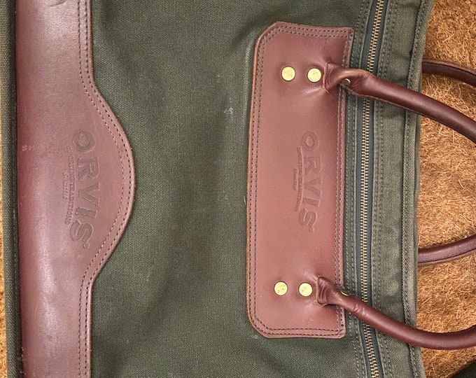 Vintage Orvis Battenkill Canvas and Leather Messenger Bag Briefcase With Strap Travel Bag Etsy