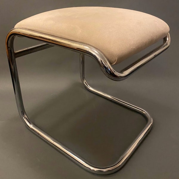 Set of 2 Thonet Bent Chrome stools designed by Anton Lorenz Bauhaus Era