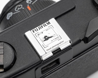 Custom Silver Fujifilm Hot Shoe Cover: Street Photographer Camera Accessory