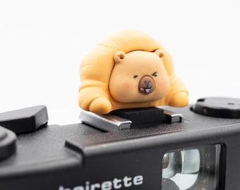Croissant Capybara Hot Shoe Cover: Funny Camera Accessory