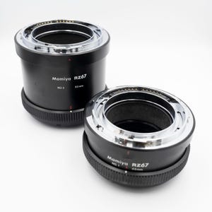 Mamiya RZ67 Auto Extension Tube Ring Set No. 1 45mm No. 2 82mm 1980's Vintage Retro For Analog Photography Camera