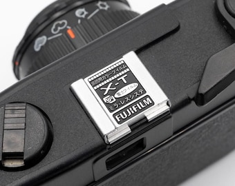 Custom Silver X-T Film Fujifilm Hot Shoe Cover: Camera Accessory