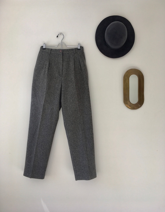 Wool Blend Pleated Trousers