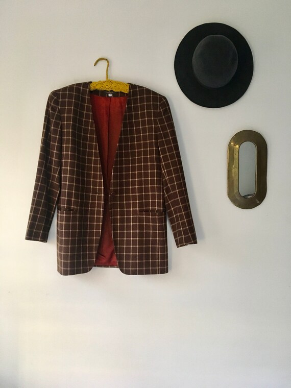 Plaid Wool Blazer