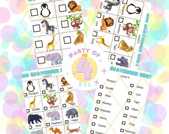 Zoo Animal Scavenger Hunt | Differentiated Levels (Digital Download)