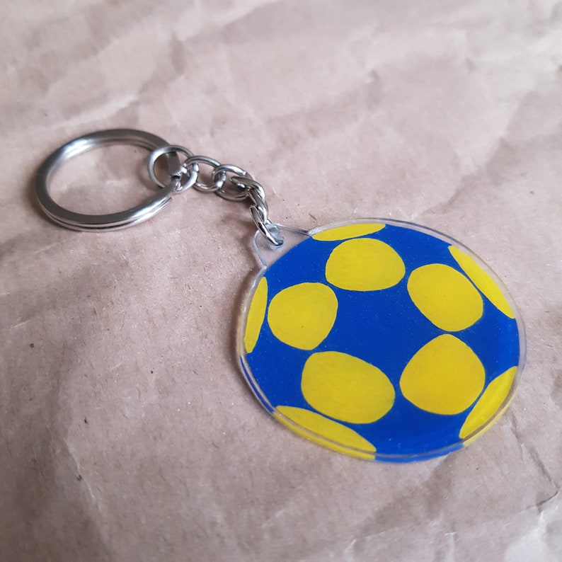 Korfball Keyring Hand Painted Plastic Keychain