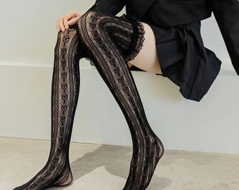 Cute thigh high knitted socks