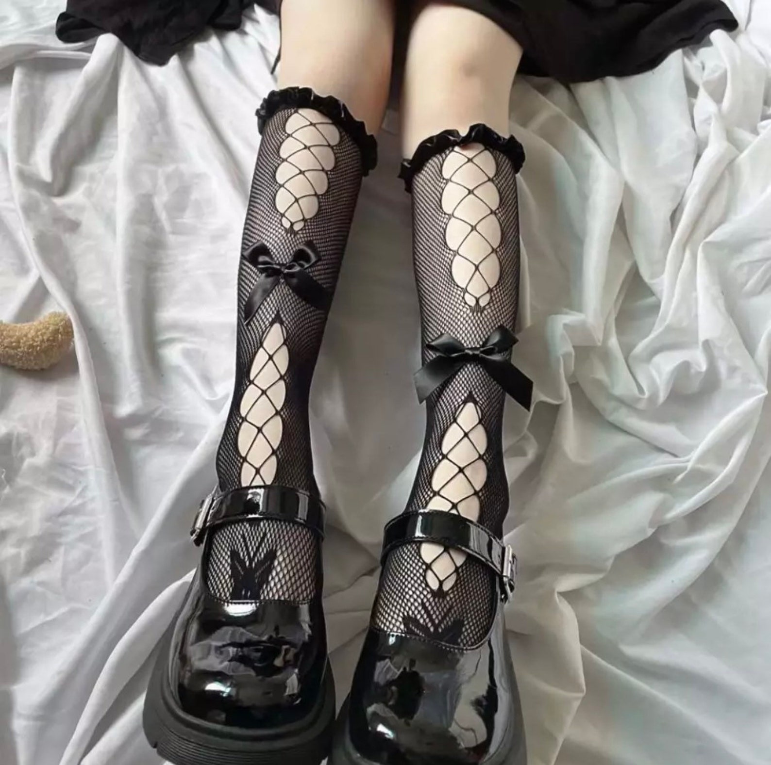 Sweet Loli Fishnet Calf Socks - Etsy