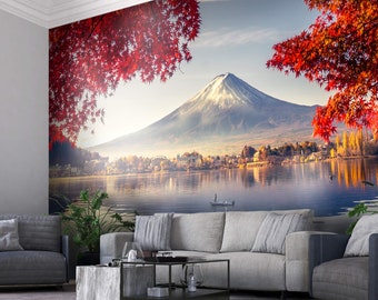 Mt Fuji Japan Wall Mural Volcano Mountain Photo Wallpaper Lanscape Home Decor