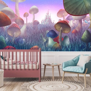 Fantasy Wall Mural / Fairy Illustration / Children’s Wallpaper ...