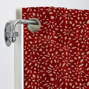 Floral Curtains / Red Pattern / Vintage Design / Bedroom Curtains ...