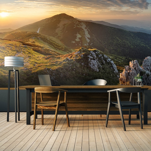 Mountain Wall Mural Etsy UK