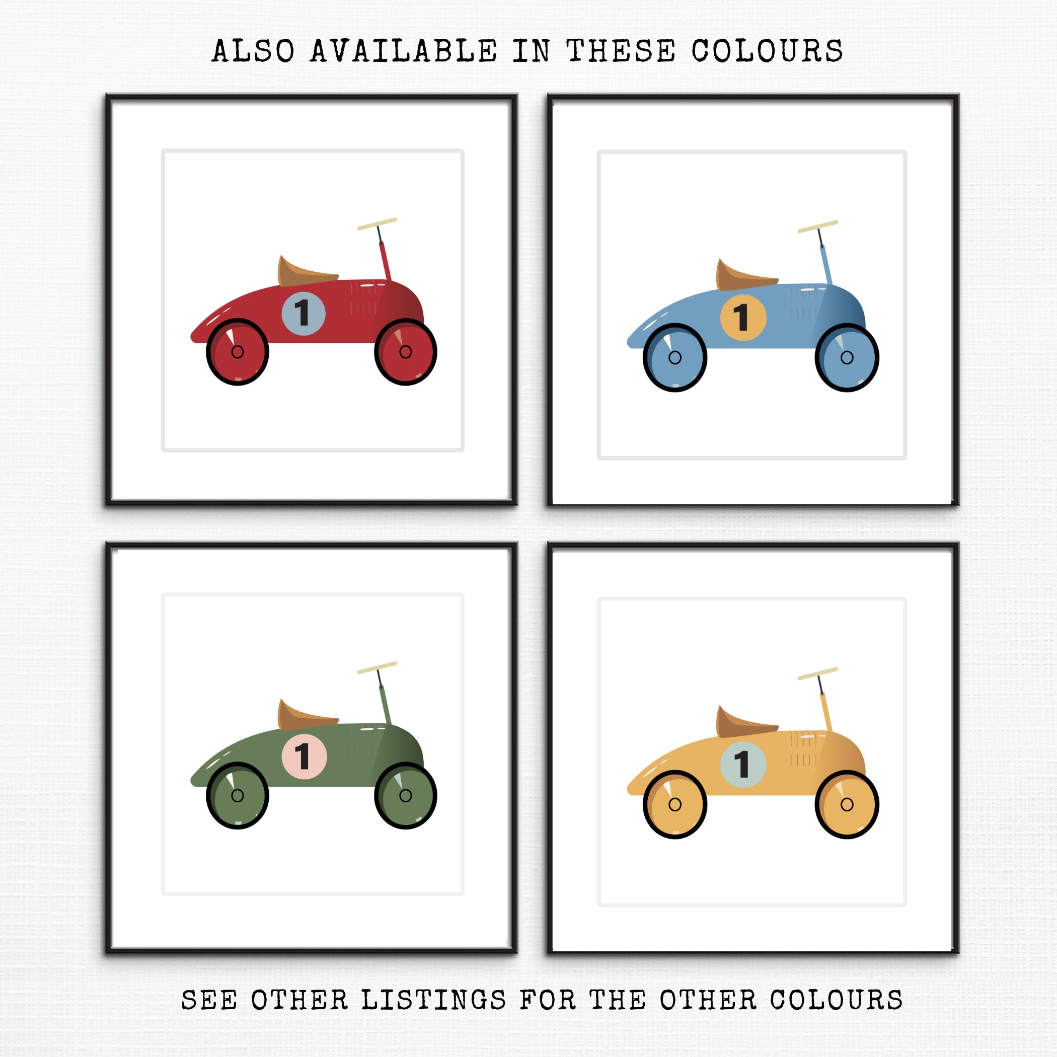 Blue Toy Car Wall Art Vintage Classic Toy Wall Decor | Etsy