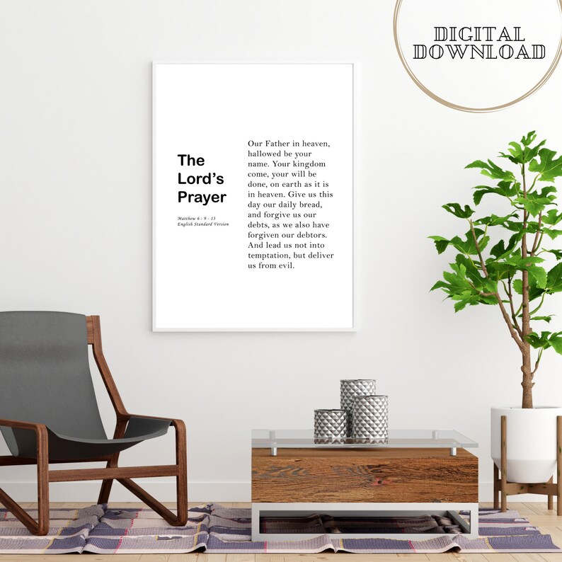 The Lord's Prayer Wall Art Bible Verse Scripture - Etsy