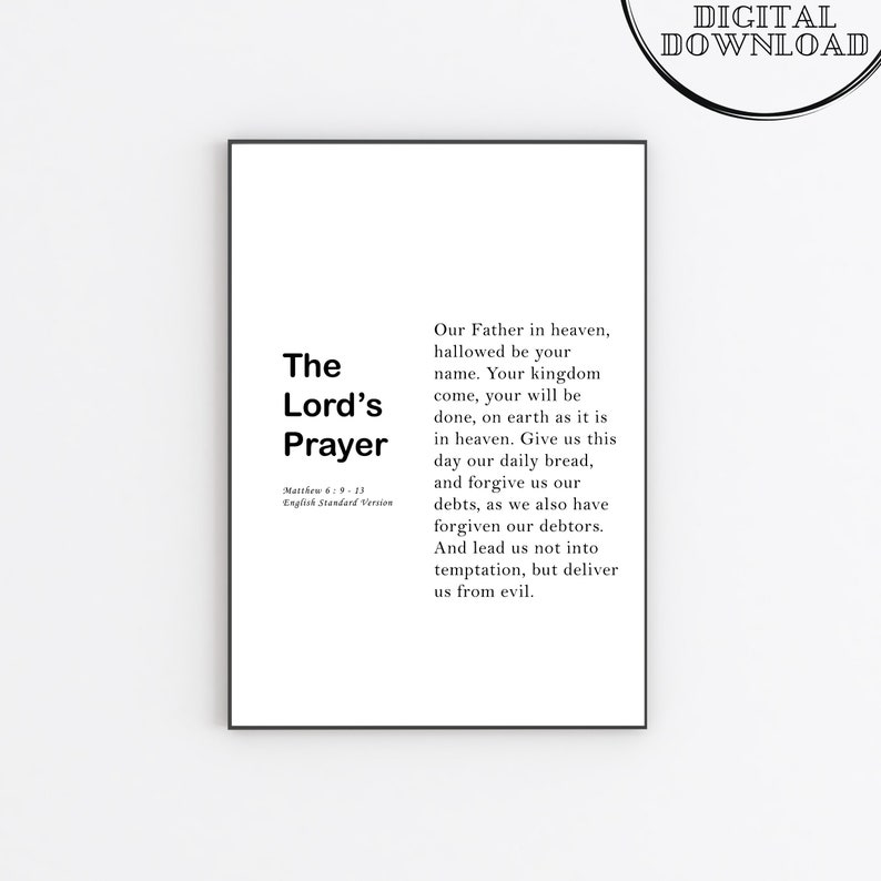 The Lord's Prayer Wall Art Bible Verse Scripture Etsy