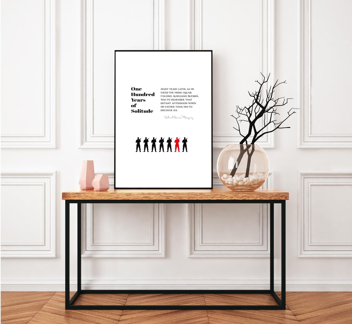Literary Quote Wall Art| One Hundred Years of Solitude Quote Print ...