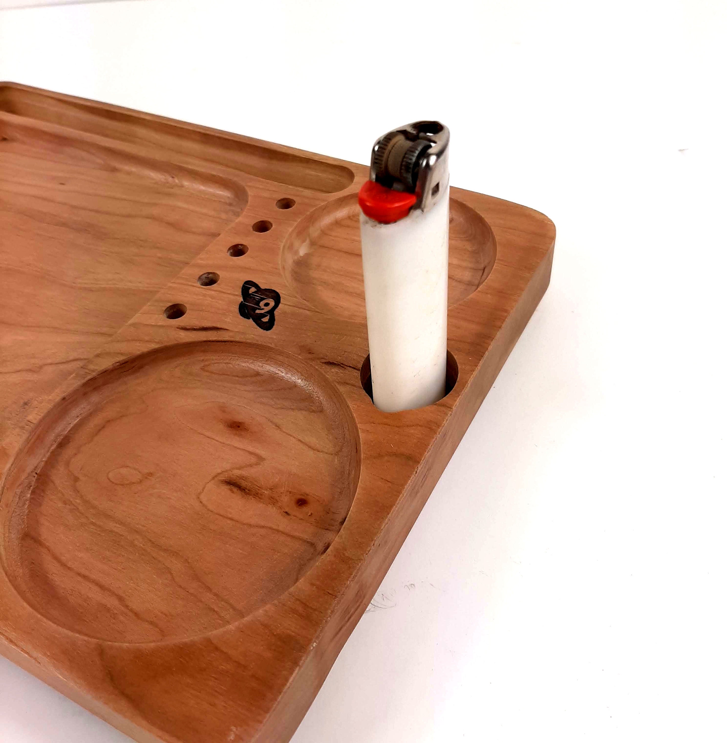Wood Rolling Tray with Phone or Tablet Stand Lighter Holders Etsy