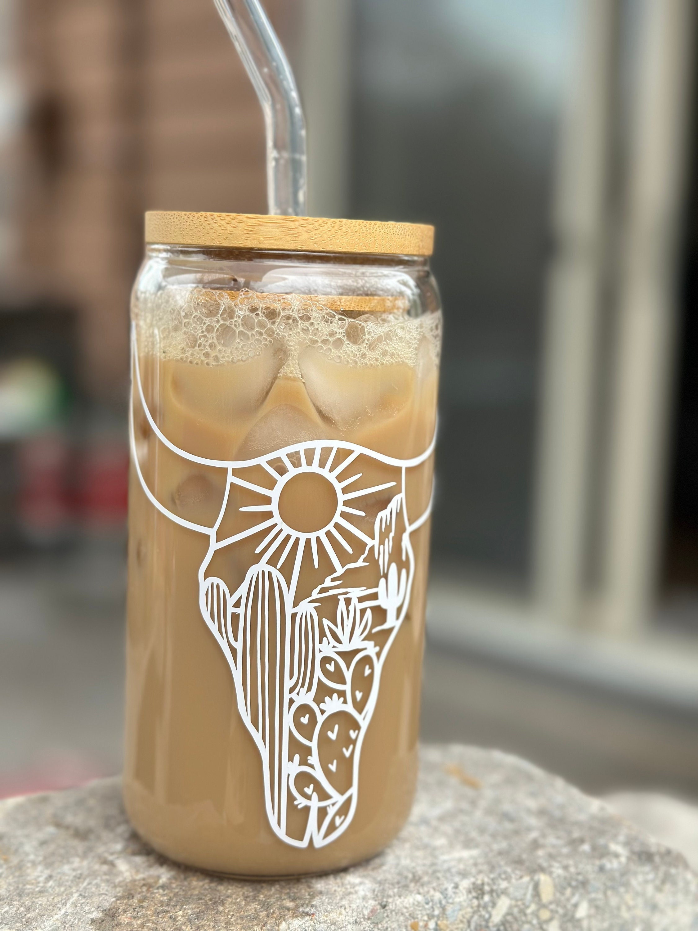 Whaline Western Cowgirl Beer Can Glass Cowgirl Drinking Glasses 16oz with  Bamboo Lid Glass Straw and…See more Whaline Western Cowgirl Beer Can Glass