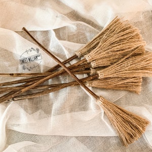11” Mini Twig and Twine Broomsticks, Halloween Tiered Tray Decor, Vintage Style, Witch Tiered Tray, Rustic Halloween Decor