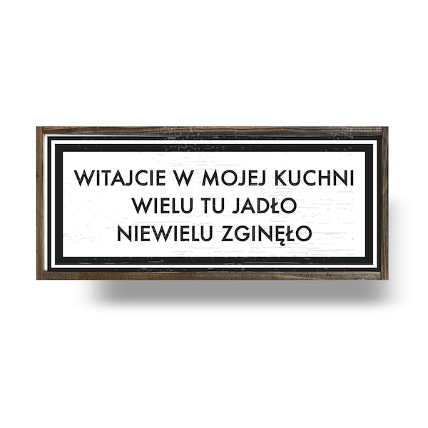 Polish kitchen- "Welcome to my kitchen"  beautiful wood sign with cedar edge frame, polish kitchen sign, polska, polish decor 6 x 15