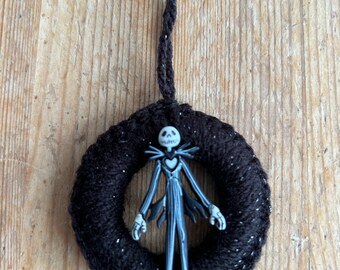 Mini Crochet Halloween Wreath Hanging Decoration