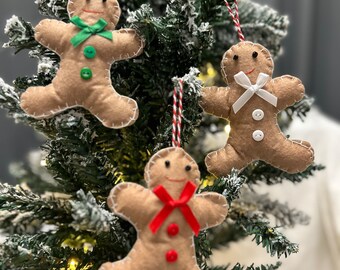 Hanging Christmas Tree Decorations Reindeer, Penguin, Christmas Pudding and Gingerbread