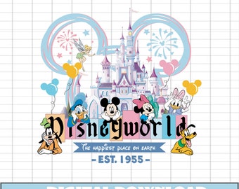 Disneyworld 1955  The Happiest On The Earth Png,  Family Vacation Png, Colorful Vacay Mode Png, Magical Kingdom Png, Magical Castle Png