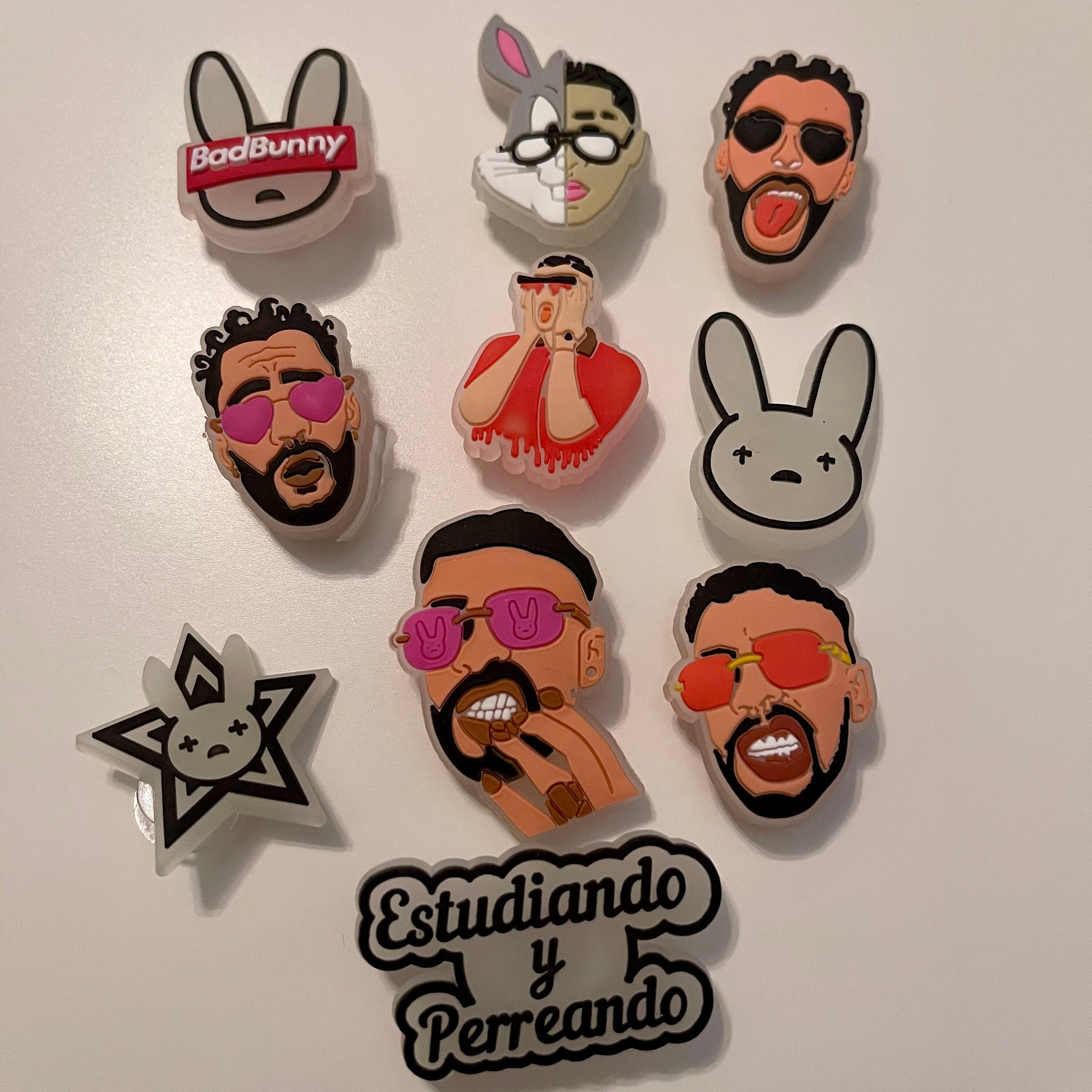 Bad bunny Shoe charms- Glow in the dark- 10 bad bunny charms