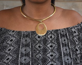 African Brass  Pendant Necklace For Women, African  Necklace Boho Necklace, Handmade Choker  Necklace Women Jewelry, Christmas Gifts For Mom