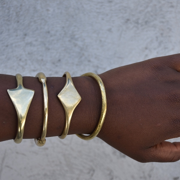African Brass Bangles, Stackable Brass Bracelets, Boho Statement Bangles, African Jewelry Statement Bracelets, Wholesale Brass Jewelry Gift