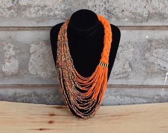African Necklace Ethnic Bohemian Neck Tribal Egyptian Boho Maasai Handmade Lace 