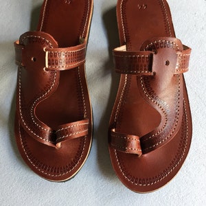 Genuine Leather Sandals for Men, African Beaded Sandals, Handmade ...