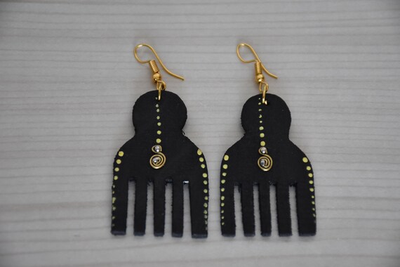 African 2024 wooden earrings