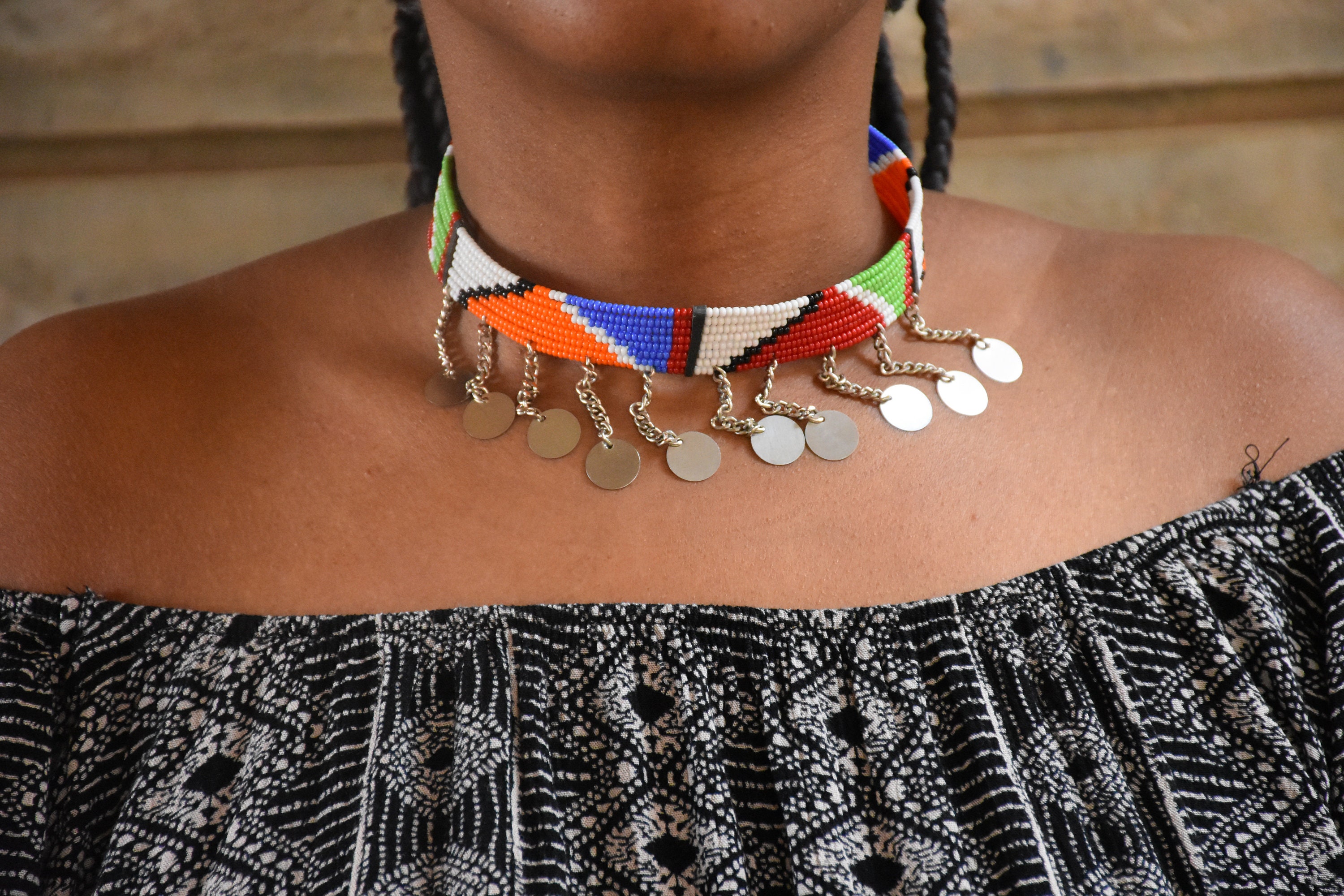 ON SALE African Choker Necklace Beaded Maasai Choker Etsy