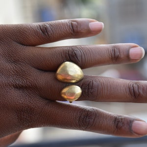 Brass Ring For Women,  Brass Statement  Ring, Brass Handmade Chunky Ring, African Brass Rings Brass Jewelry Gifts For Her, Kenyan Rings