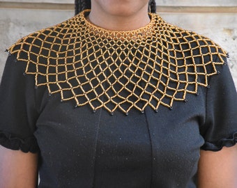 bib necklace online African Bib Necklace, African Beaded Jewelry For Women, South African Traditional Wedding Necklace, Multi Colour Bead Statement Necklace