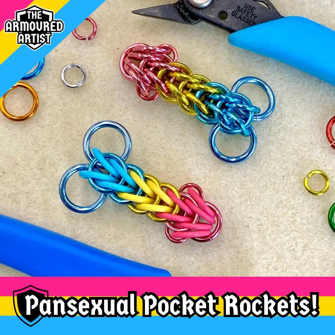 Lgbtq Rockets Pansexual Pride Chainmail “pocket Rocket” LGBTQ Penis Keychain or ...
