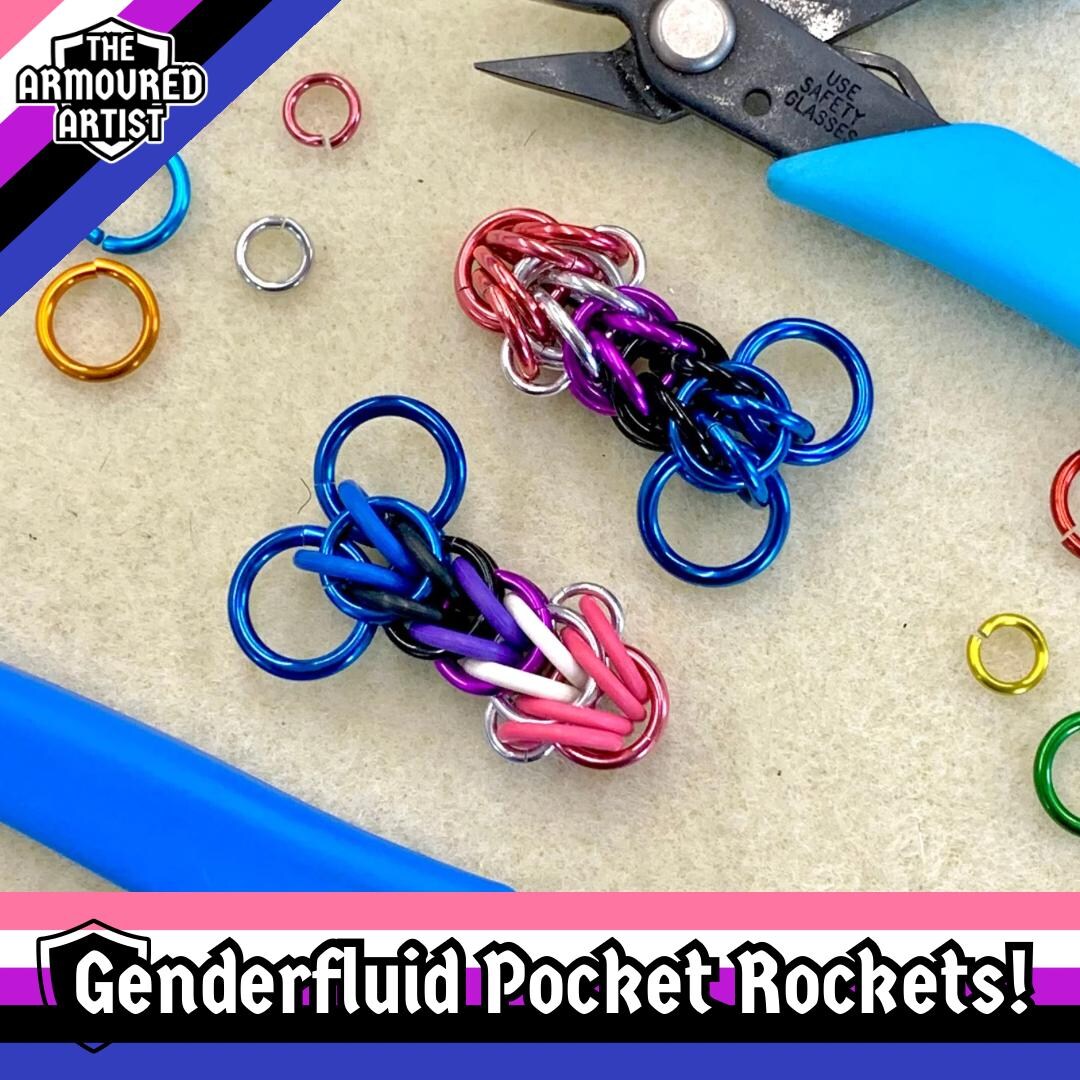 Phallic Keychains Genderfluid Pride Chainmail “pocket Rocket” LGBTQ Penis Keychain or ...