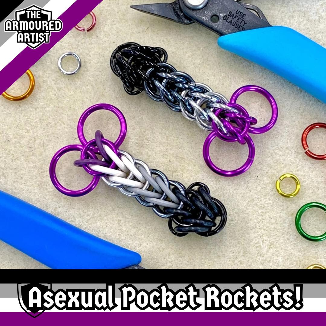 Lgbtq Rockets Asexual Pride Chainmail “pocket Rocket” LGBTQ Penis Keychain or ...
