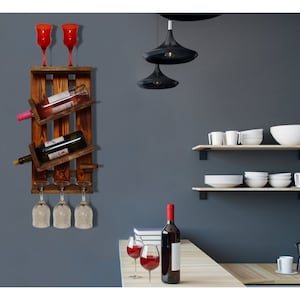 Solid wood wine rack oak
